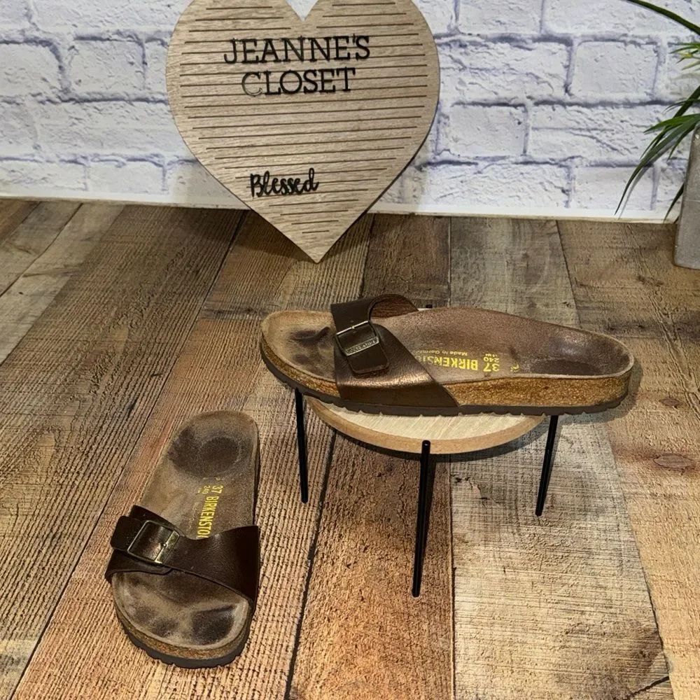Birkenstock madrid metallic bronze sandals